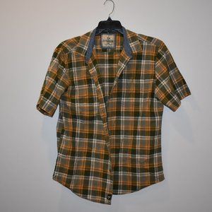 Outdoor Life Plaid Short Sleeve Shirt 2 Pockets Size Large